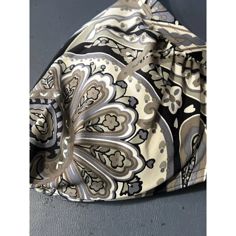 Lands End Bikini Top Sz  6 Paisley Print Swimsuit Vacation Resort Cruise Tropica